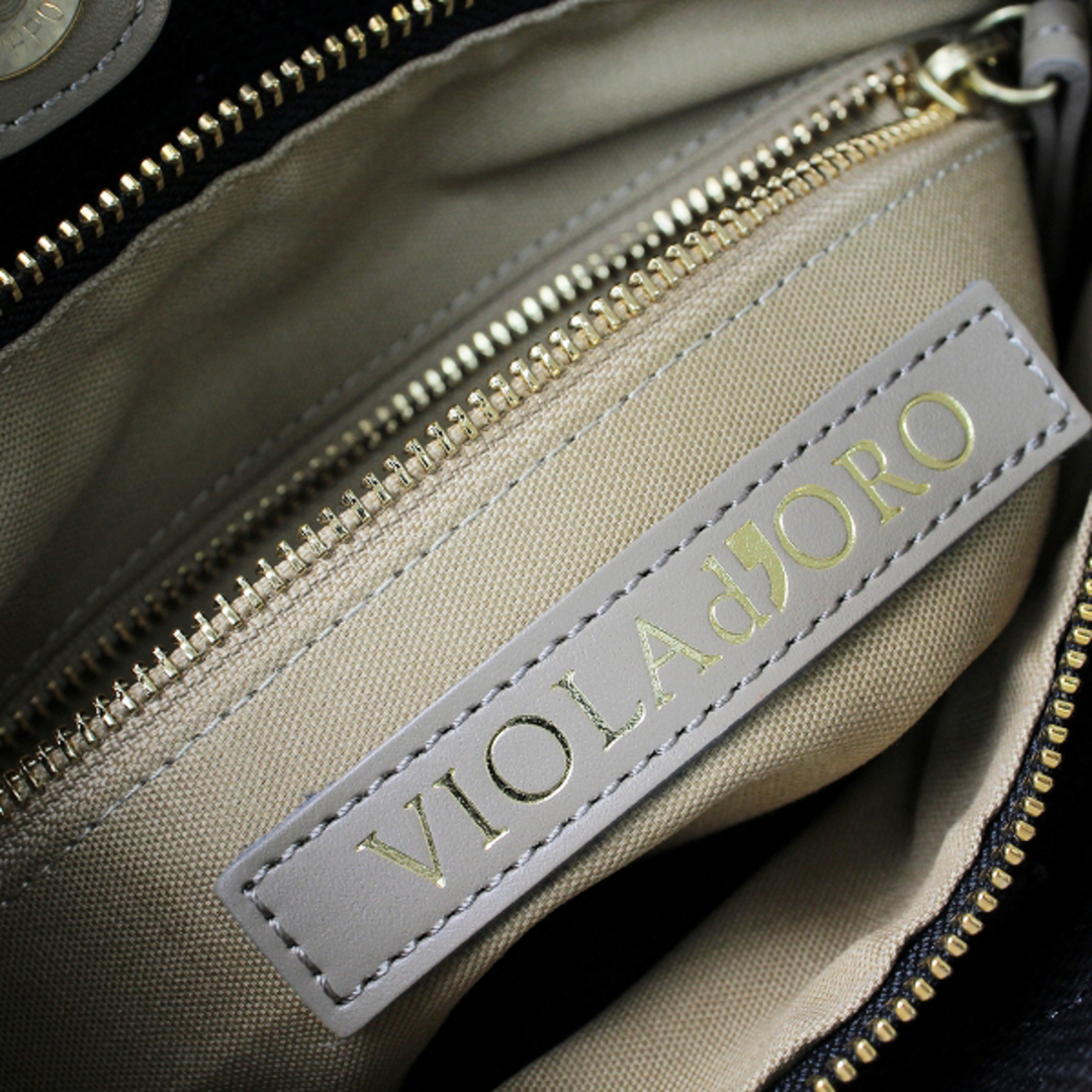 VIOLAd'ORO ヴィオラドーロ キャンバス×レザー ワンショルダーバッグ