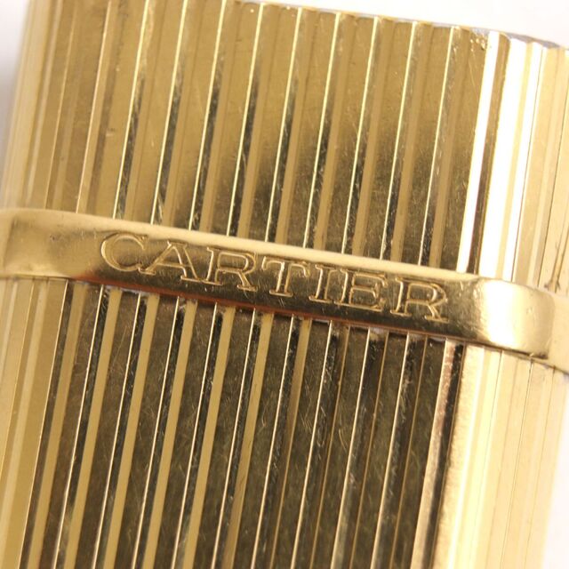 良品◇Cartier カルティエ ゴドロン ストライプ柄 オーバル ロゴ刻印