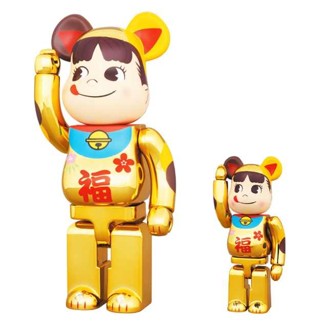 BE@RBRICK 招き猫 ペコちゃん 福 金メッキ 100% & 400% | www