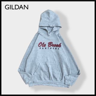 ギルタン(GILDAN)の【GILDAN】パーカー バックプリント ロゴ フットボール スウェット 古着(パーカー)