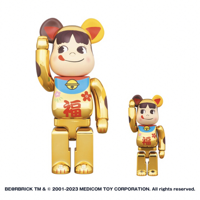 BE@RBRICK 招き猫 ペコちゃん 福 金メッキ 100% & 400%エンタメ/ホビー