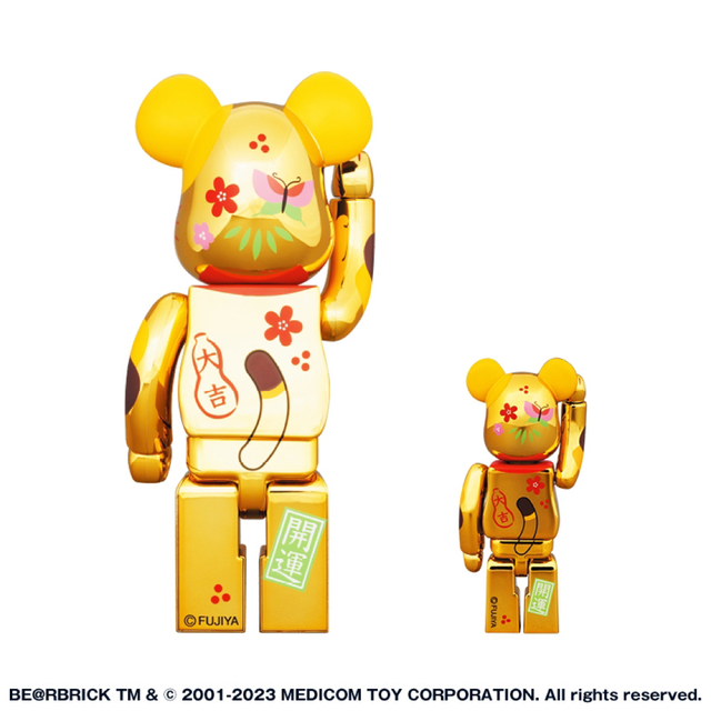 BE@RBRICK 招き猫 ペコちゃん 福 金メッキ 100% & 400%