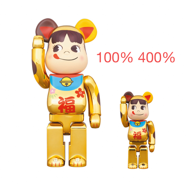 BE@RBRICK 招き猫 ペコちゃん 福 金メッキ 100% & 400% | www