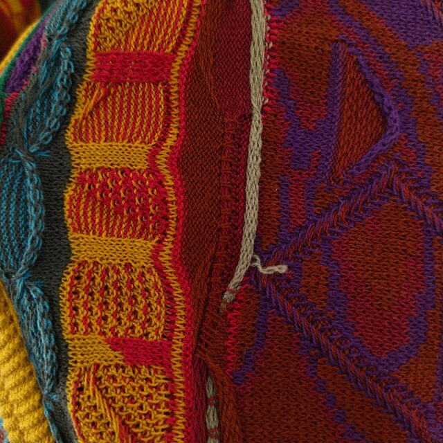 COOGI クージー ジップアップ カーディガン 3D ニット マルチカラー