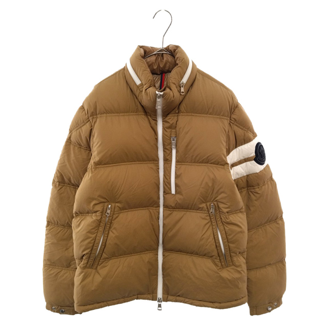 経典 MONCLER ブラウン ラバーワッペン付きナイロンダウンジャケット