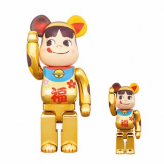 メディコムトイ(MEDICOM TOY)のBE@RBRICK 招き猫 ペコちゃん 福 金メッキ 100% & 400%(その他)