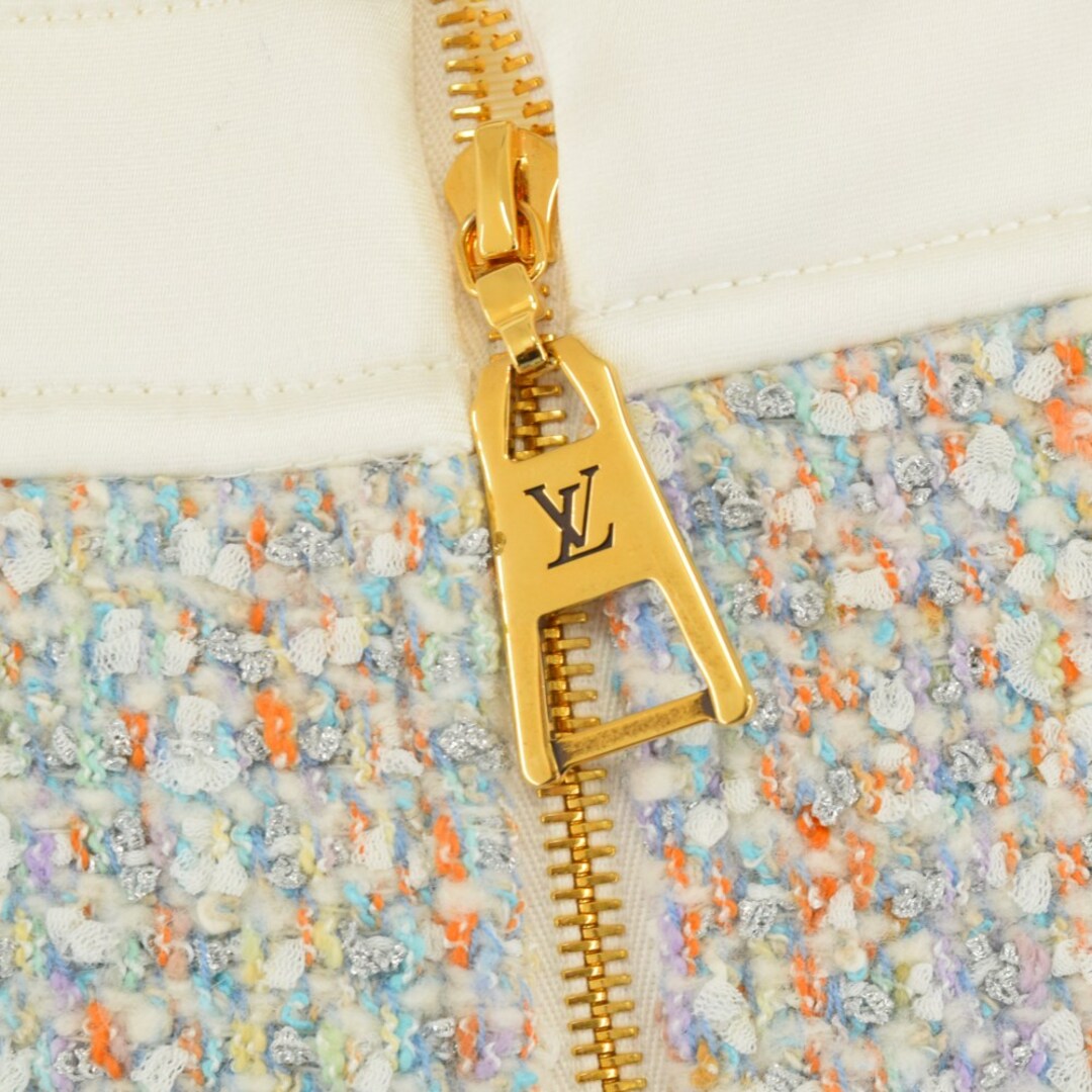 LOUIS VUITTON ルイヴィトン 22AW スターダストルレックスツイードAラインミニスカート ホワイト レディース RW222W P24 FNSK43 / 1AA9YB
