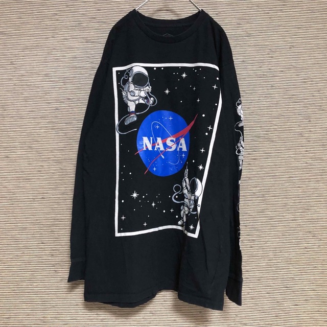 新品 フラワー 宇宙飛行士 ロンT 長袖 Tシャツ 4XL