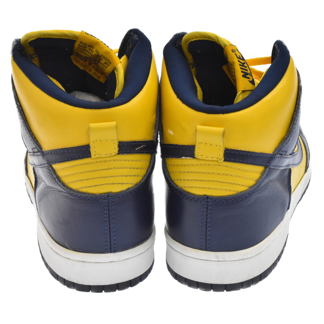 NIKE ナイキ DUNK HIGH LE Michigan 630335-471 ダンクハイ ミシガン ハイカットスニーカー US9.5 ネイビー/イエロー