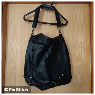 アゴストショップ(AGOSTO SHOP)のAGOSTO SHOP BLACK PEARL ライダースレザーバッグ(ショルダーバッグ)