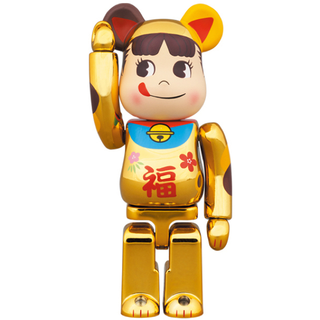 BE@RBRICK 招き猫 ペコちゃん 福 金メッキ 100% & 400%