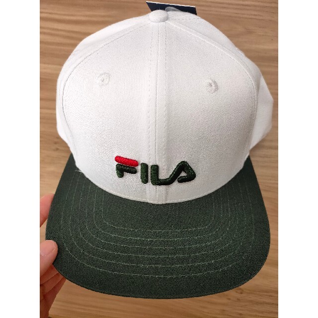 FILA(フィラ)の値下げしました!FILAキャップ ホワイト/グリーン#フィラ帽子 レディースの帽子(キャップ)の商品写真