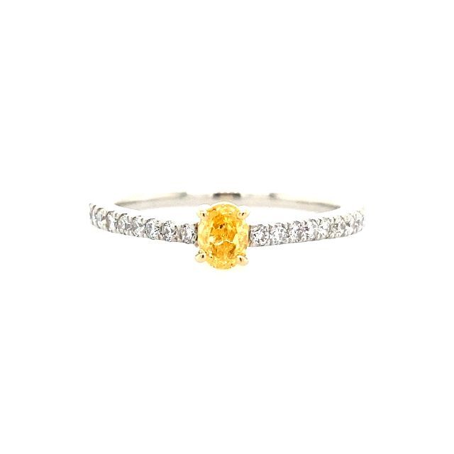 FANCY INTENSE ORANGE YELLOW リング 0.234ct