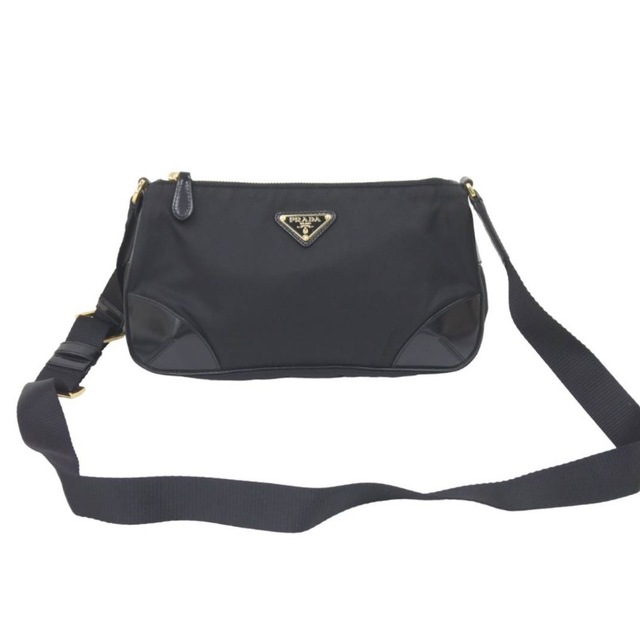 本物の ゴールド金具 ナイロン ブラック 2 NERO ショルダーバッグ 1