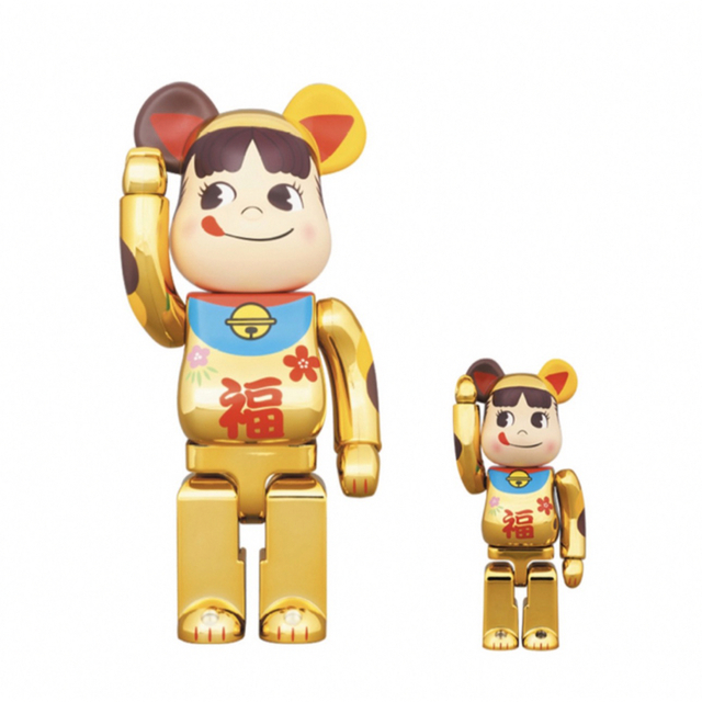 BE@RBRICK 招き猫 ペコちゃん 福 金メッキ 100% & 400%エンタメ/ホビー