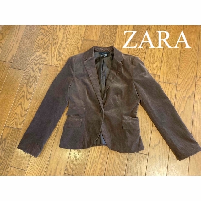 ZARA(ザラ)のレディース　ジャケット　ZARA 茶色　M ブラウン　フォーマル　卒業式　入学式 レディースのジャケット/アウター(テーラードジャケット)の商品写真