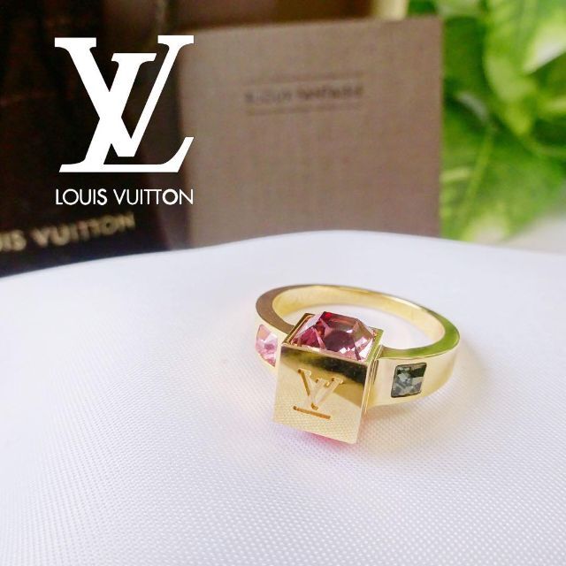 LOUIS VUITTON(ルイヴィトン)の極美品☆ルイヴィトン LV バーグギャンブル ラインストーン リング レディースのアクセサリー(リング(指輪))の商品写真