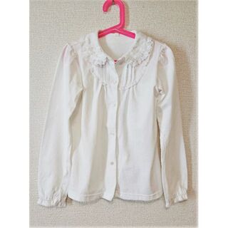 ニシマツヤ(西松屋)の白　140　女の子　カットソー(Tシャツ/カットソー)