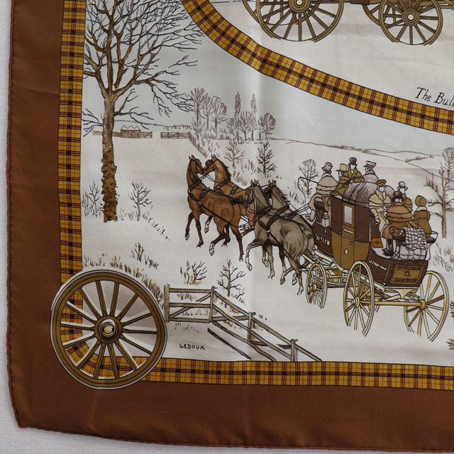 値段通販 エルメス HERMES カレ 90 lHiver en Poste スカーフ バンダナ