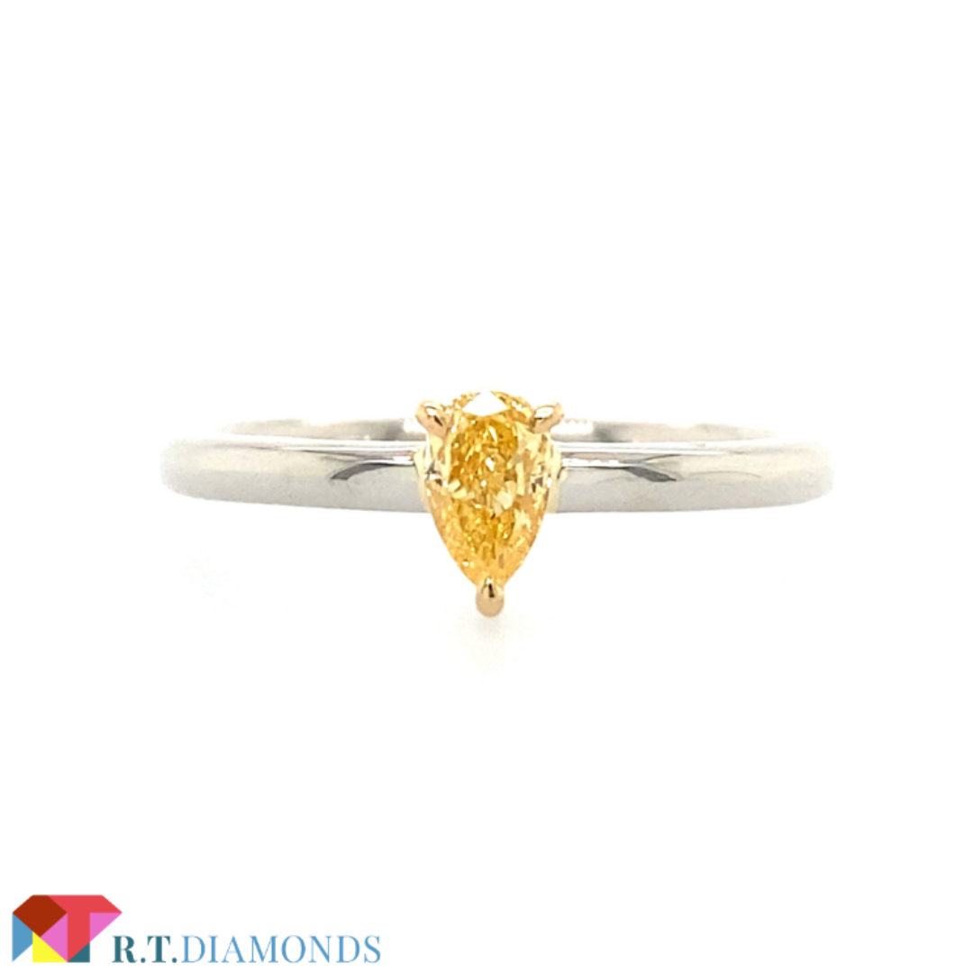 FANCY INTENSE ORANGY YELLOW リング 0.302ct