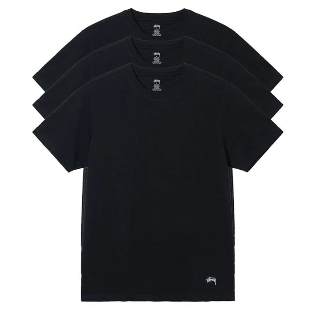 STUSSY - stussy UNDERSHIRT-3 PACK T黒1枚非売品ステッカー付の