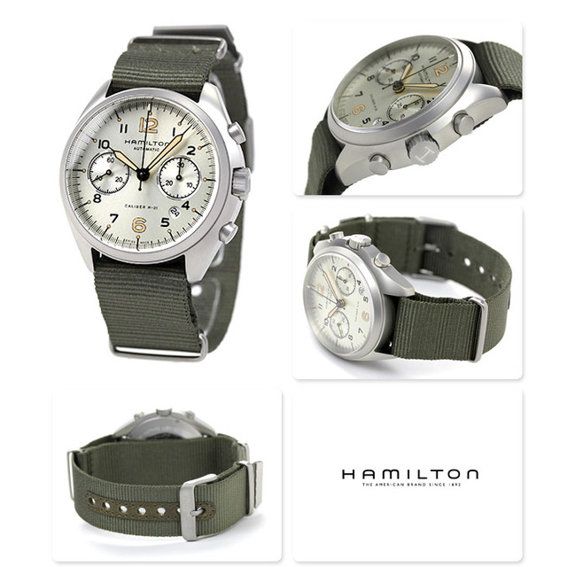Hamilton(ハミルトン)の【新品】ハミルトン HAMILTON 腕時計 メンズ H76456955 自動巻き アイボリーxカーキ アナログ表示 メンズの時計(腕時計(アナログ))の商品写真