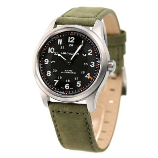 ハミルトン(Hamilton)の【新品】ハミルトン HAMILTON 腕時計 メンズ H70205830 カーキ フィールド チタニウム オート 38mm KHAKI FIELD TITANIUM AUTO 38mm 自動巻き（H-10） ブラックxカーキ アナログ表示(腕時計(アナログ))