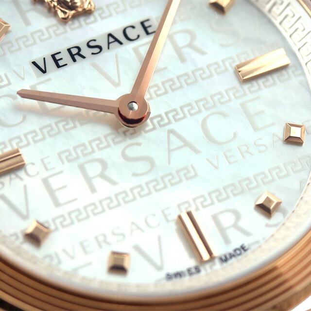 VERSACE(ヴェルサーチ)の【新品】ヴェルサーチ VERSACE 腕時計 レディース VELW01322 ミアンダー MEANDER クオーツ ホワイトシェルxピンクゴールド アナログ表示 レディースのファッション小物(腕時計)の商品写真