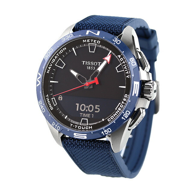 TISSOT - ティソ 腕時計 メンズ T1214204705106 TISSOT クオーツ（ETA E32.001） ブラックxブルー アナデジ表示