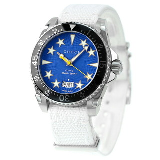 グッチ(Gucci)の【新品】グッチ GUCCI 腕時計 メンズ YA136340 ダイヴ DIVE クオーツ ブルーxホワイト アナログ表示(腕時計(アナログ))