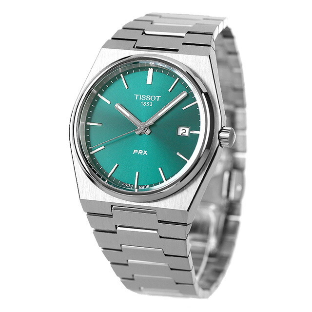 ティソ TISSOT 腕時計 メンズ T137.410.11.091.00 T-クラシック ピーアールエックス T-CLASSIC PRX クオーツ（ETA F06.115） グリーンxシルバー アナログ表示