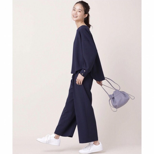 ナノユニバース ブラウス パンツ セットアップ ネイビー 38 - パンツ