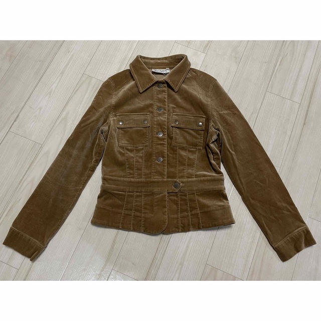 SCAPA スキャパ 新品 ベロア ジャケット キャメル 38 M ラウンド