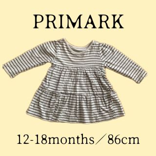 プライマーク(PRIMARK)の【PRIMARK】ボーダーコットンワンピース 86cm(ワンピース)