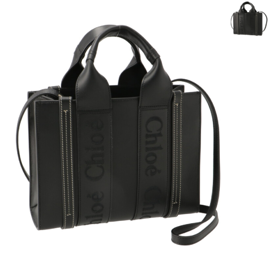 Chloe - クロエ CHLOE ショルダーバッグ WOODY スモール トート レザー
