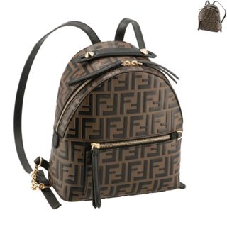 【極美品】FENDI フェンディ リュックサック ミンクファー グレー ズッカ柄