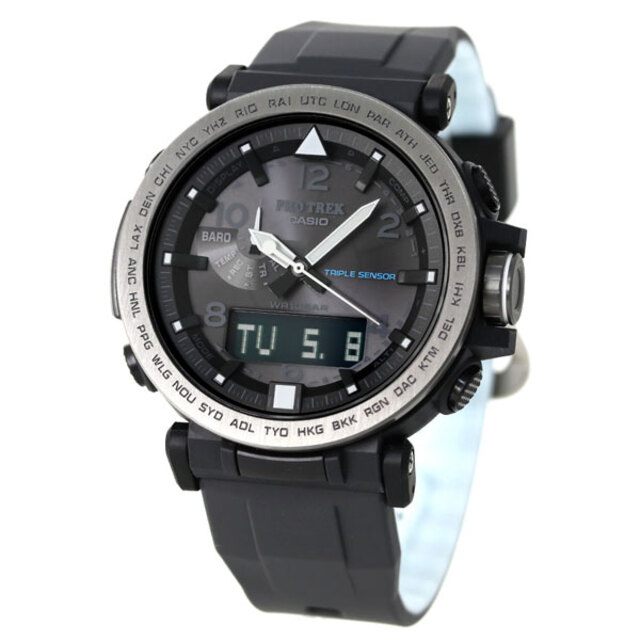 PRO TREK CASIO PRO TREK 腕時計 メンズ prg-650y-1dr カシオ プロトレック PRG-600 シリーズ PRG-600 Series ソーラー ブラックxブラック アナデジ表示