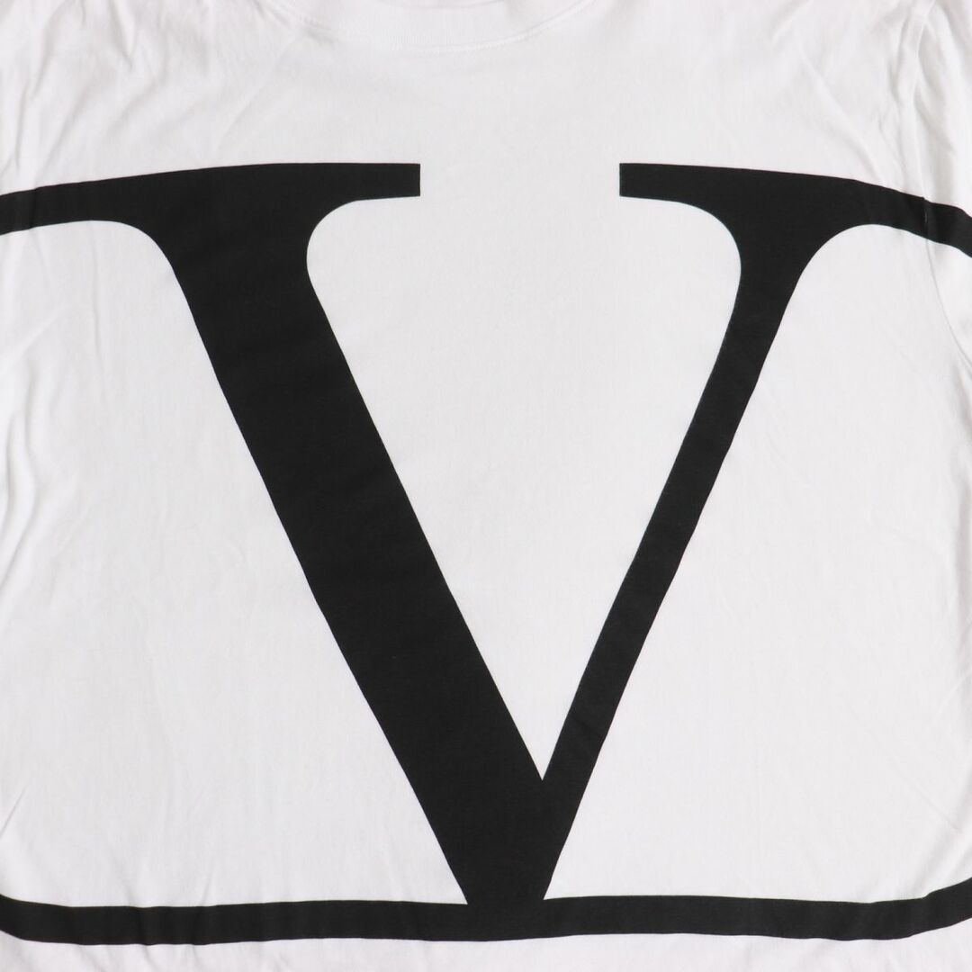 VALENTINO(ヴァレンティノ)の美品◆VALENTINO ヴァレンティノ コットン100％ Vロゴ クルーネック 半袖Tシャツ ホワイト L イタリア製 正規品 メンズ メンズのトップス(Tシャツ/カットソー(半袖/袖なし))の商品写真