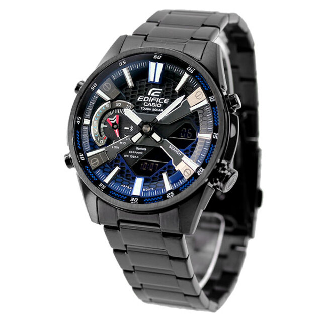 EDIFICE CASIO EDIFICE 腕時計 メンズ ecb-s100dc-2adf カシオ エディフィス ECB-S100シリーズ ECB-S100 Series ソーラー ブラック/ブルーxブラック アナデジ表示