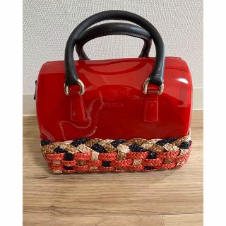 [お値下げしました]FURLA  キャンディかごバッグ フルラ　オレンジ