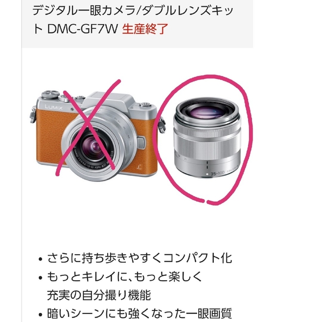 LUMIX　DMC-GF7W用交換レンズ、レンズフード等