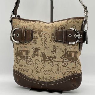 コーチ(COACH)の✨良品✨COACH コーチ ショルダーバッグ ホースアンドキャリッジ 茶色(ショルダーバッグ)