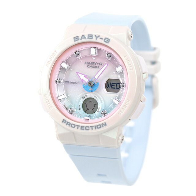 Baby-G CASIO Baby-G 腕時計 レディース bga-250-7a3dr カシオ ベビーG ビーチ・トラベラー・シリーズ Beach Traveler Series クオーツ 液晶/マルチカラーxパールブルー アナデジ表示