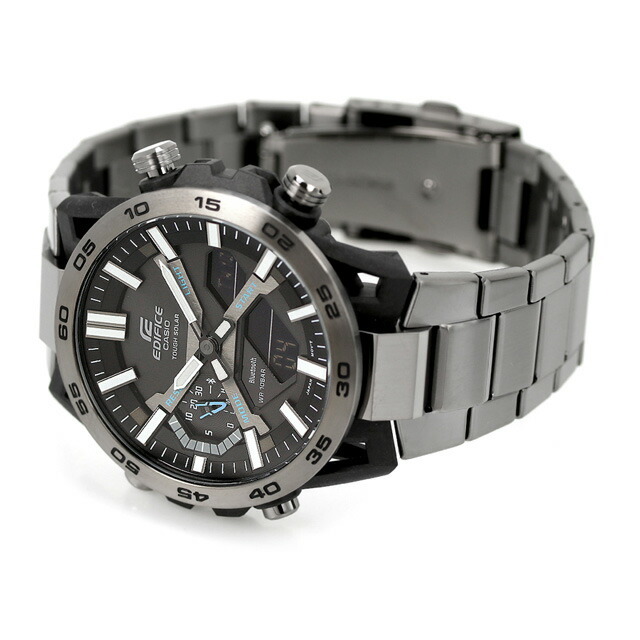 【新品】EDIFICE CASIO EDIFICE 腕時計 メンズ ecb-2000dc-1adf カシオ エディフィス ソスペンシオーネ SOSPENSIONE ソーラー ブラックxガンメタリック アナデジ表示 メンズの時計(腕時計(アナログ))の商品写真
