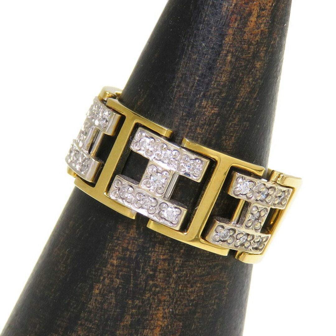 ランキング上位のプレゼント リング・指輪 Hモチーフ コンビ K18YG ダイヤモンド リング(指輪)