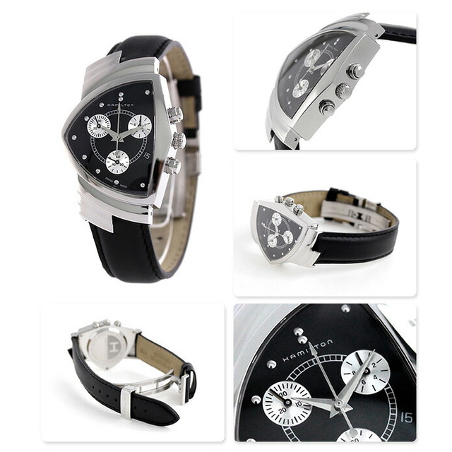 Hamilton - ハミルトン HAMILTON 腕時計 メンズ H24412732 ベンチュラ クロノ VENTURA クオーツ ブラックxブラック アナログ表示