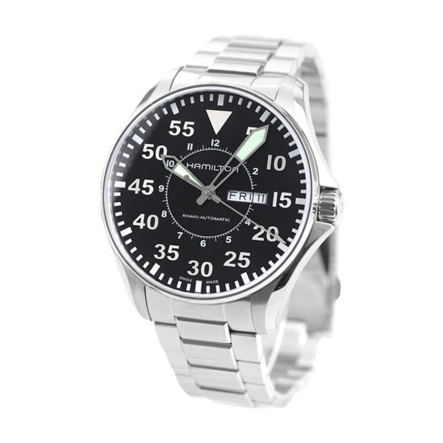 Hamilton - ハミルトン 腕時計 メンズ H64715135 HAMILTON 自動巻き（ETA2836-2/手巻き可） ブラックxシルバー アナログ表示