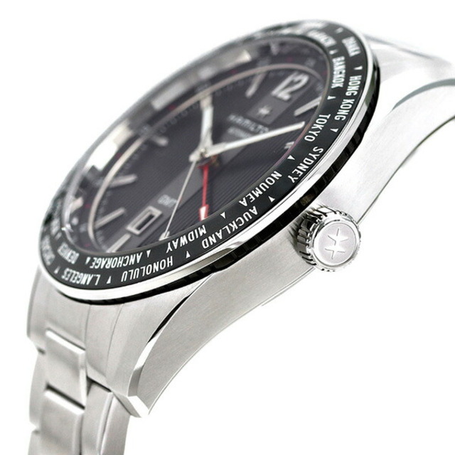 ハミルトン HAMILTON 腕時計 メンズ H43725131 ブロードウェイ GMT 限定モデル 46mm BROADWAY GMT LIMITED EDITION 46mm 自動巻き（H-14/手巻き付） ブラックxシルバー アナログ表示