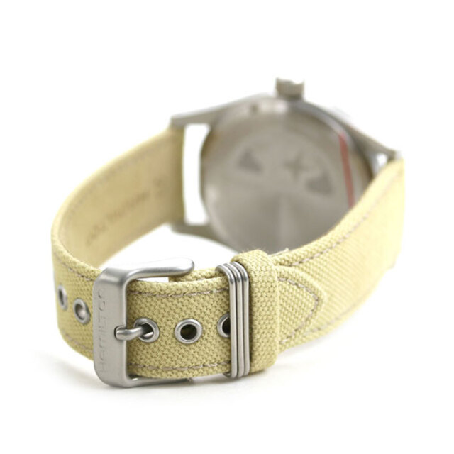 Hamilton(ハミルトン)の【新品】ハミルトン HAMILTON 腕時計 メンズ H69439933 カーキ フィールド メカニカル 38mm KHAKI FIELD MECHANICAL 38mm 手巻き（H-50） ブラックxベージュ アナログ表示 メンズの時計(腕時計(アナログ))の商品写真