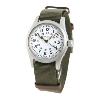 ハミルトン(Hamilton)の【新品】ハミルトン HAMILTON 腕時計 メンズ H69439411 カーキ フィールド メカニカル 38mm KHAKI FIELD MECHANICAL 38mm 手巻き（H-50） ホワイトxグリーン アナログ表示(腕時計(アナログ))